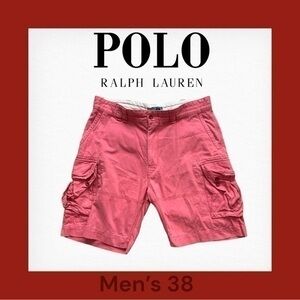 Polo Ralph Lauren Men’s Distressed Cargo Shorts Pink Mens Size 38